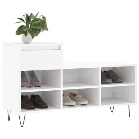 Vidaxx Schuhschrank 102x36x60 cm lackiertes Holz Hochglanz weiß