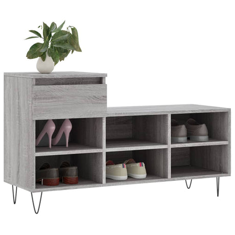 VidaXL Schuhschrank 102x36x60 cm Holzwerkstoff Sonomagrau
