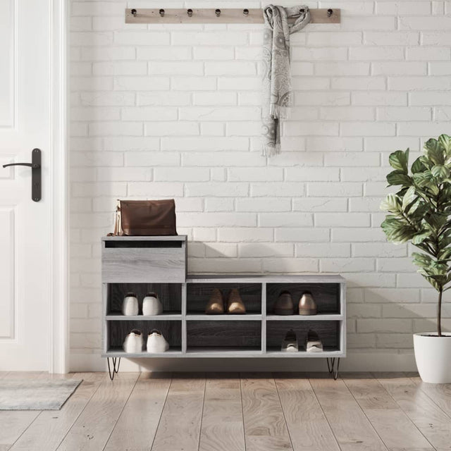 VidaXL Schuhschrank 102x36x60 cm Holzwerkstoff Sonomagrau