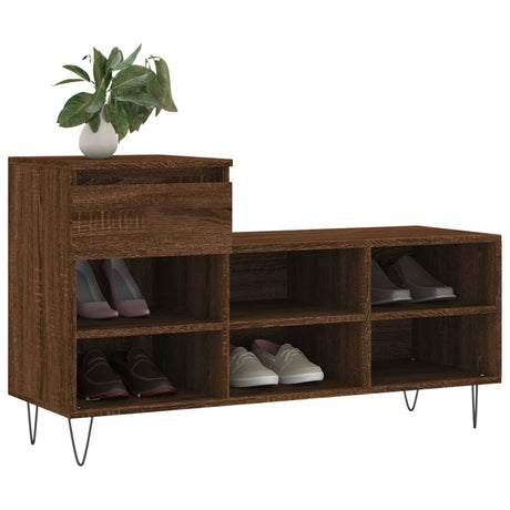 Vidaxx Schuhschrank 102x36x60 cm, fertige Holzfarbe, braune Eiche