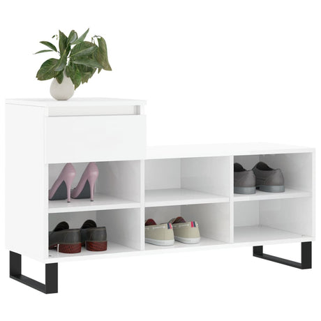 Vidaxx Schuhschrank 102x36x60 cm lackiertes Holz Hochglanz weiß