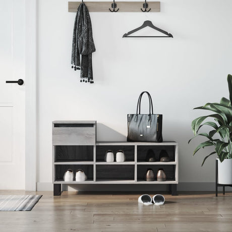VidaXL Schuhschrank 102x36x60 cm Holzwerkstoff Sonomagrau