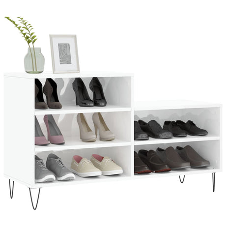 Vidaxx Schuhschrank 102x36x60 cm lackiertes Holz Hochglanz weiß