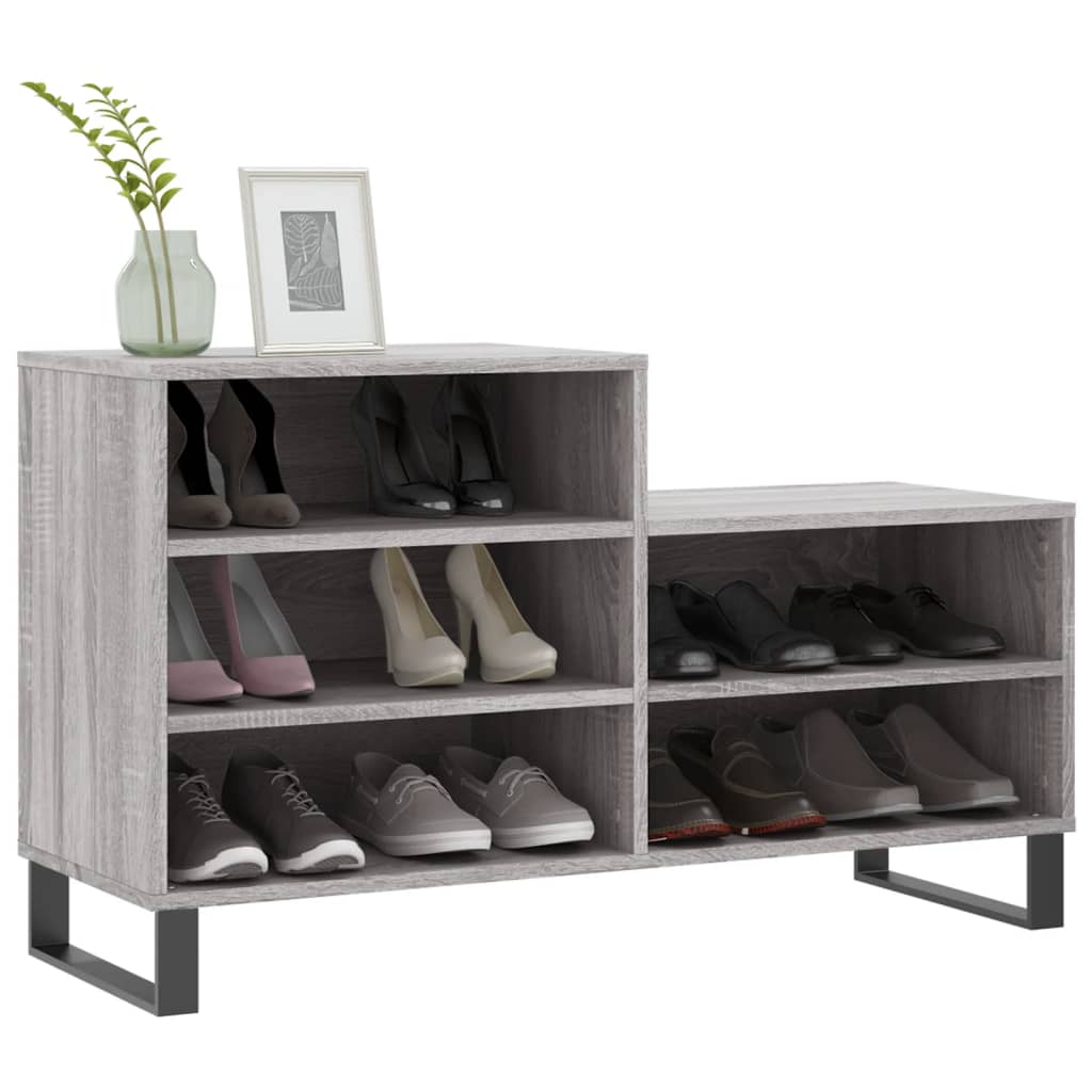 VidaXL Schuhschrank 102x36x60 cm Holzwerkstoff Sonomagrau