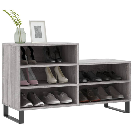 VidaXL Schuhschrank 102x36x60 cm Holzwerkstoff Sonomagrau