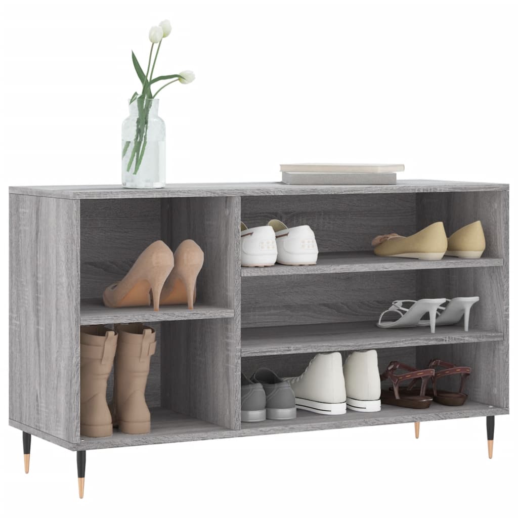 VidaXL Schuhschrank 102x36x60 cm Holzwerkstoff Sonomagrau