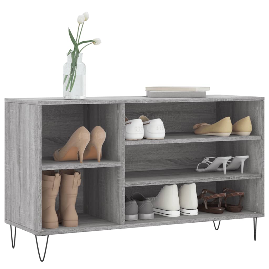 VidaXL Schuhschrank 102x36x60 cm Holzwerkstoff Sonomagrau