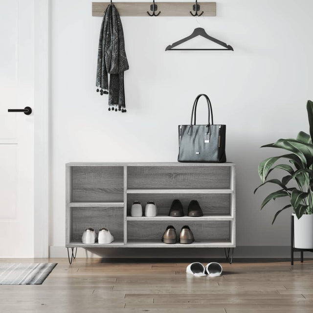 VidaXL Schuhschrank 102x36x60 cm Holzwerkstoff Sonomagrau