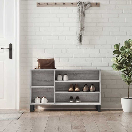VidaXL Schuhschrank 102x36x60 cm Holzwerkstoff Sonomagrau