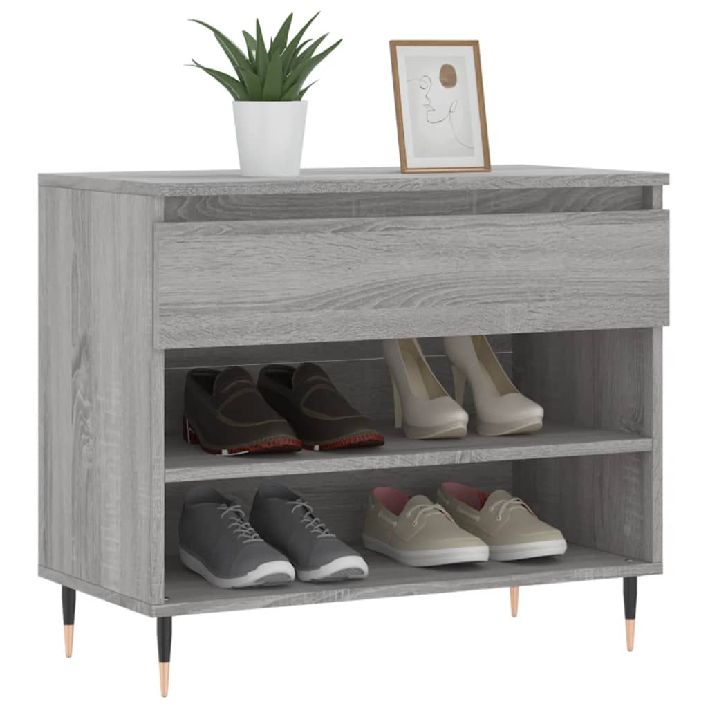 VidaXL Schuhschrank 70x36x60 cm Holzwerkstoff Sonomagrau