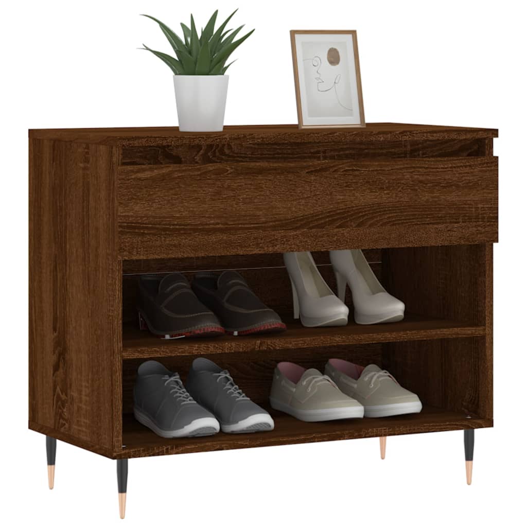 Vidaxx Schuhschrank 70x36x60 cm, fertige Holzfarbe, braune Eiche