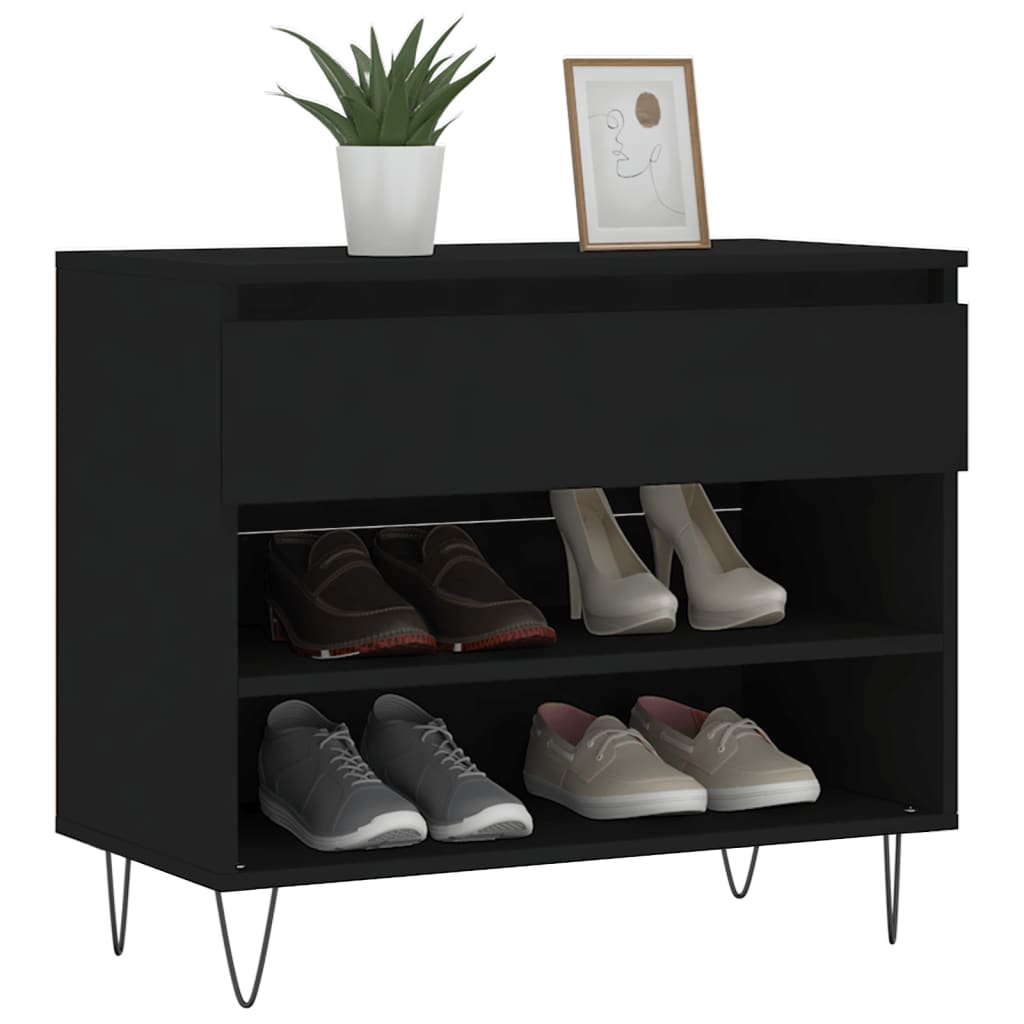 Vidaxx Schuhschrank 70x36x60 cm lackiertes Holz schwarz