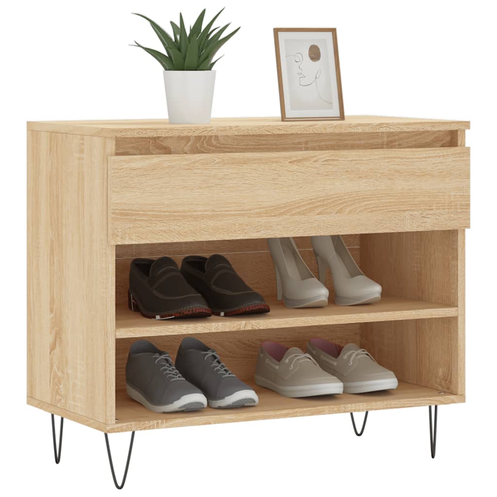 VidaXL Schuhschrank 70x36x60 cm, Holzwerkstoff Sonoma-Eiche