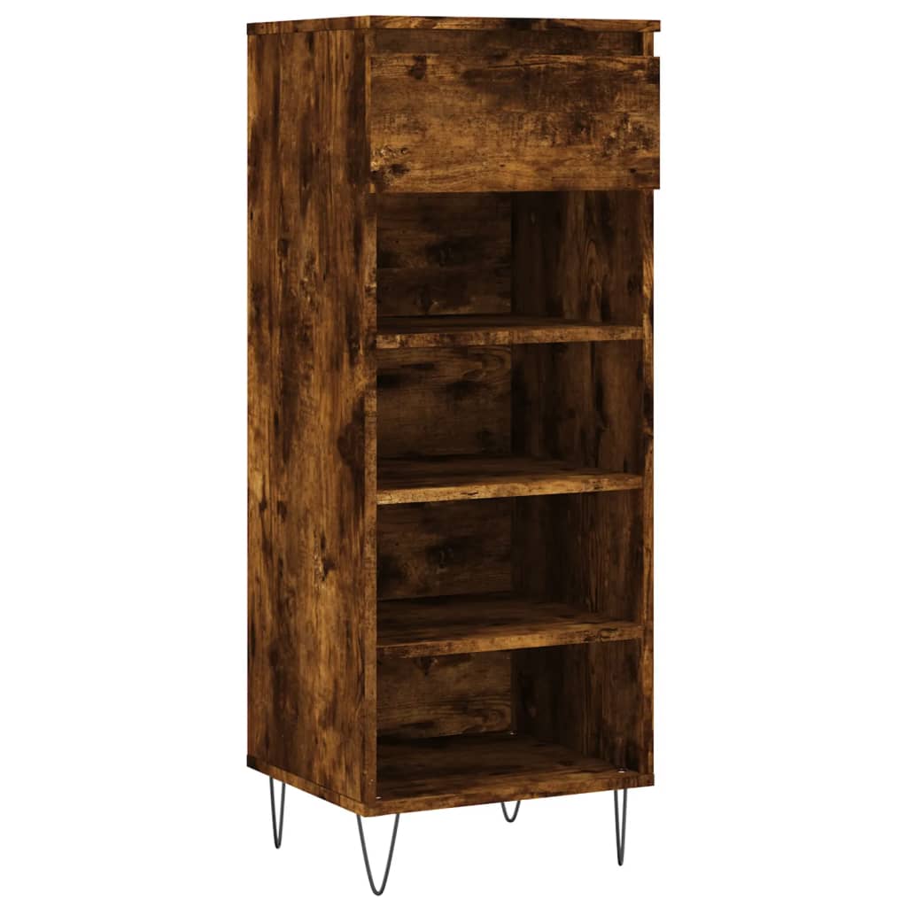 Vidaxx Schuhschrank 40x36x105 cm verarbeitetes Holz, geräucherte Eiche