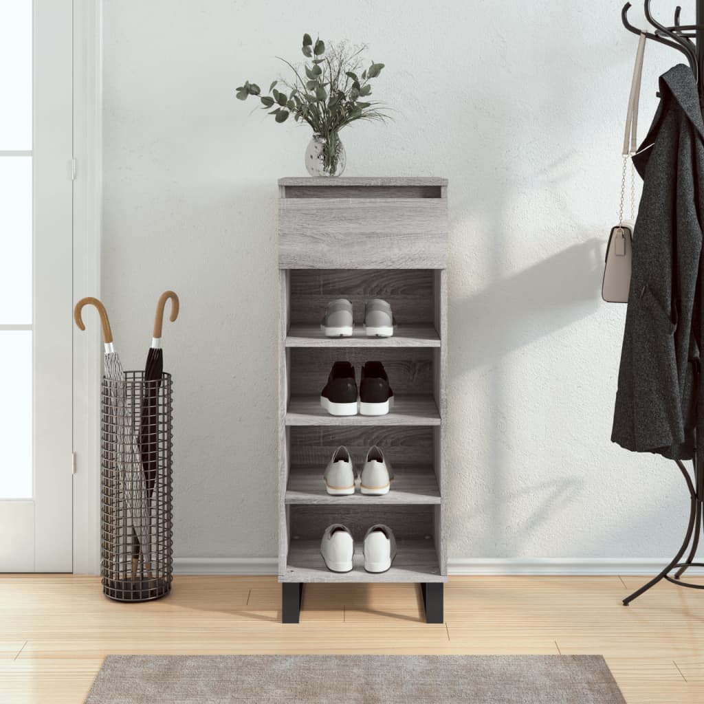 VidaXL Schuhschrank 40x36x105 cm Holzwerkstoff Sonoma grau