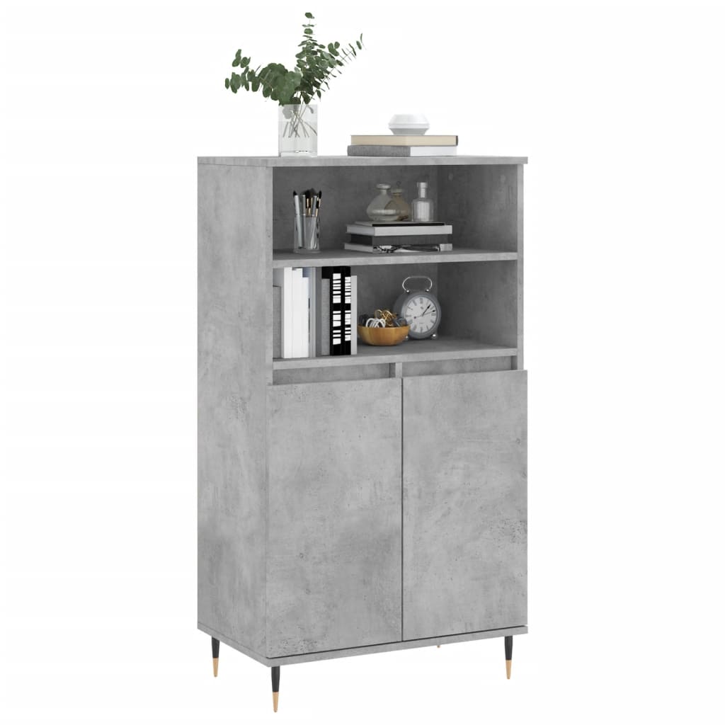 Vidaxl hoge kast 60x36x110 cm bewerkt hout betongrijs