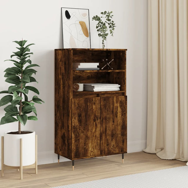Vidaxl hoge kast 60x36x110 cm bewerkt hout gerookt eikenkleurig