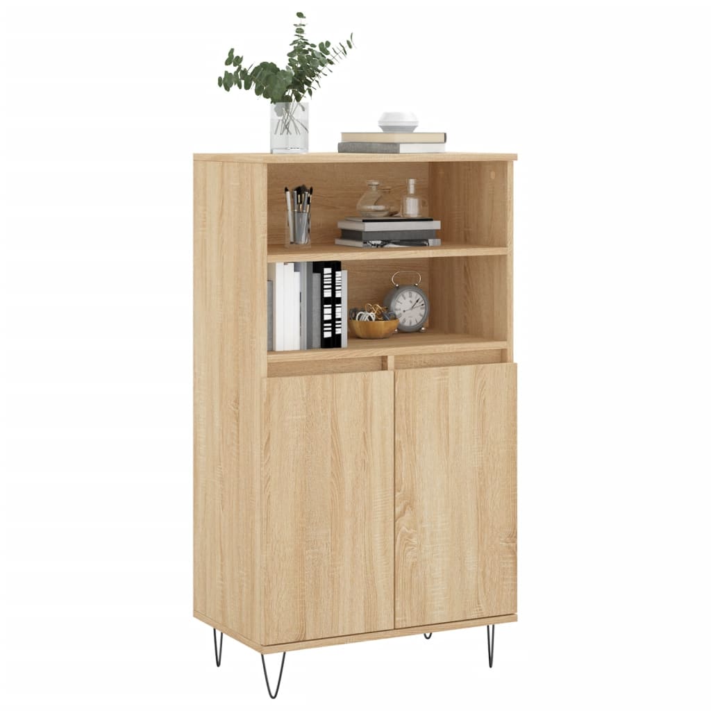 Vidaxl hoge kast 60x36x110 cm bewerkt hout sonoma eikenkleurig
