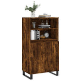 Vidaxl hoge kast 60x36x110 cm bewerkt hout gerookt eikenkleurig
