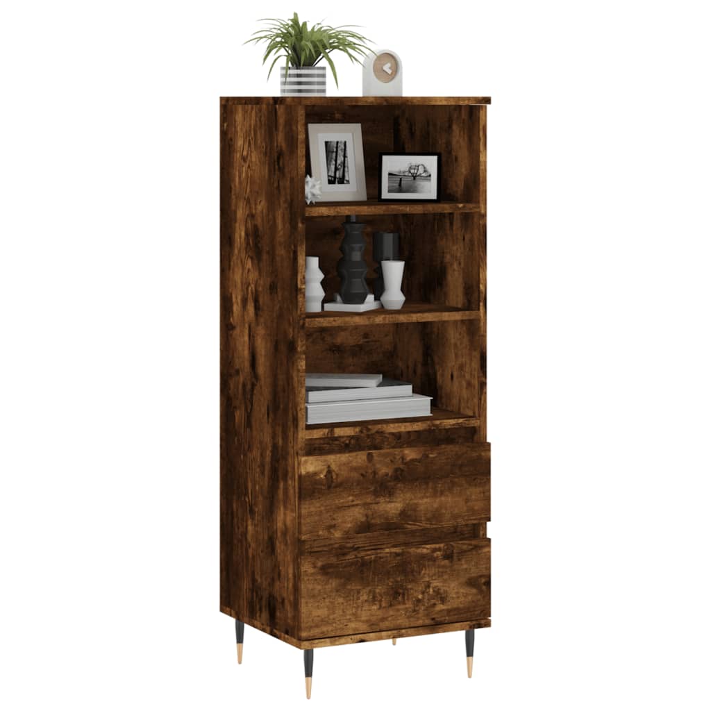Vidaxl hoge kast 40x36x110 cm bewerkt hout gerookt eiken