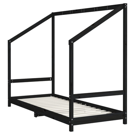 Vidaxl kinderbedframe 80x200 cm massief grenenhout zwart
