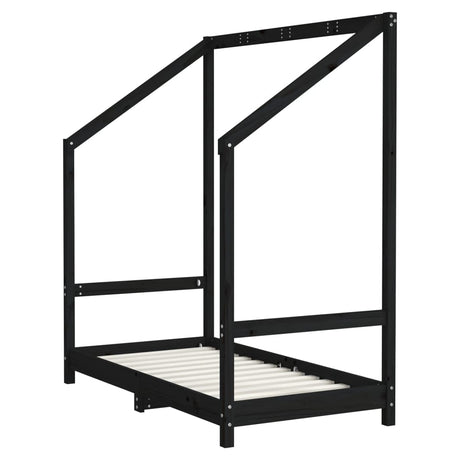 Vidaxl kinderbedframe 70x140 cm massief grenenhout zwart