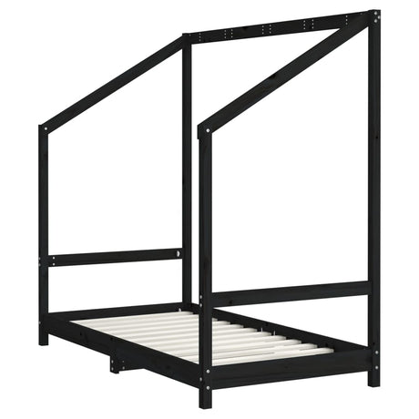 Vidaxl kinderbedframe 80x160 cm massief grenenhout zwart