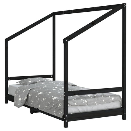 Vidaxl kinderbedframe 90x190 cm massief grenenhout zwart