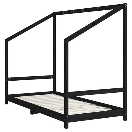 Vidaxl kinderbedframe 90x190 cm massief grenenhout zwart