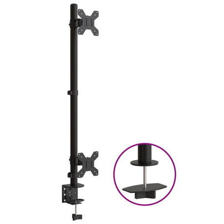 Vidaxl Monitorständer doppelt VESA 75 100 mm Stahl schwarz