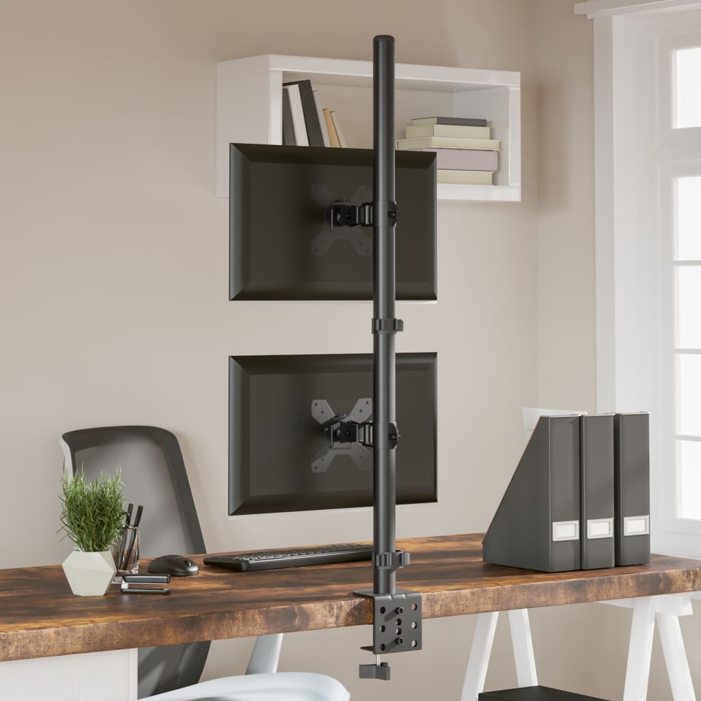 Vidaxl Monitorständer doppelt VESA 75 100 mm Stahl schwarz