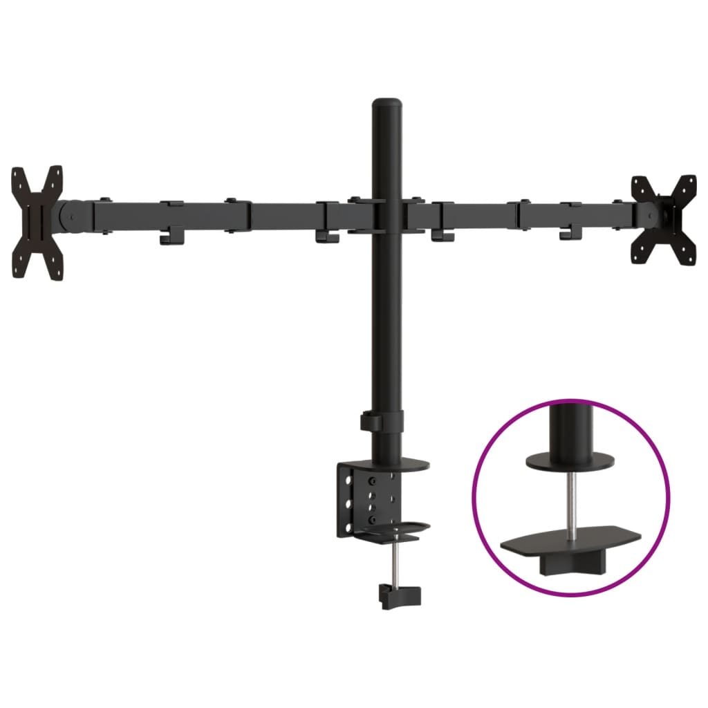 Vidaxl Monitorständer doppelt VESA 75 100 mm Stahl schwarz
