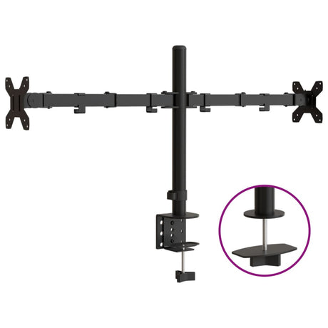 Vidaxl Monitorständer doppelt VESA 75 100 mm Stahl schwarz