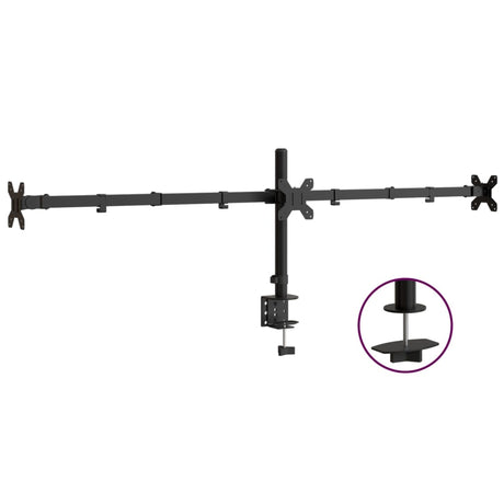 Vidaxl Monitorständer dreifach VESA 75 100 mm Stahl schwarz