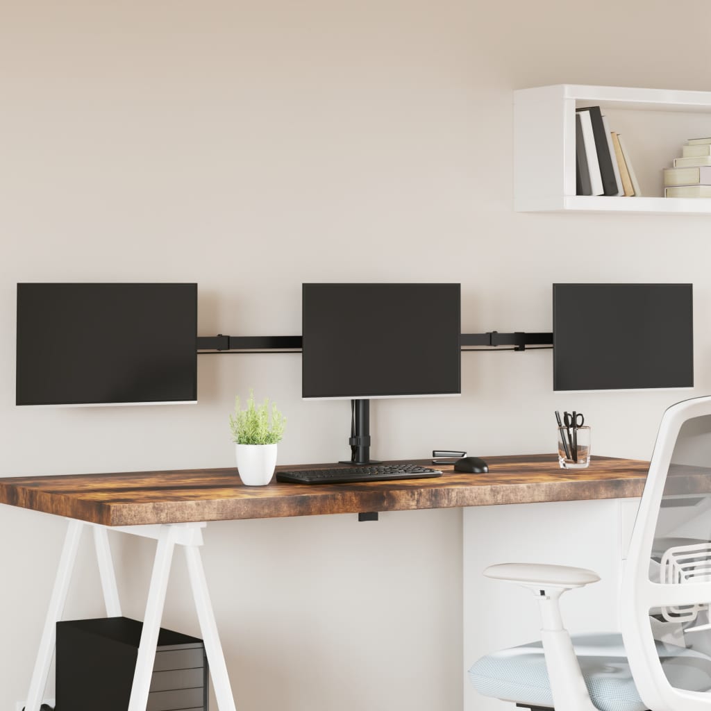 Vidaxl Monitorständer dreifach VESA 75 100 mm Stahl schwarz