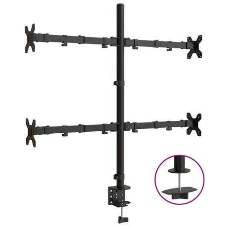 VidaXL Monitorhalterung VESA 75 100 mm schwarzer Stahl