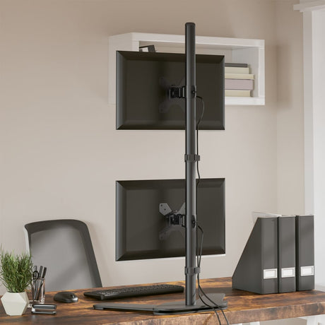 Vidaxl Monitorständer doppelt VESA 75 100 mm Stahl schwarz