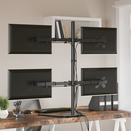 VidaXL Monitorhalterung VESA 75 100 mm schwarzer Stahl