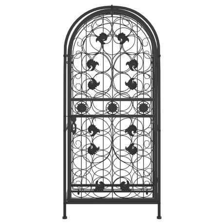 Vidaxl wijnrek voor 33 flessen 45x36x100 cm smeedijzer zwart