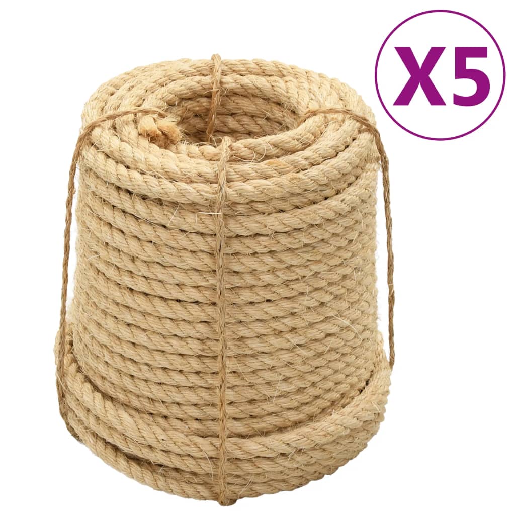VidaXL Seil 5 Stk. 14 mm 100 m Sisal
