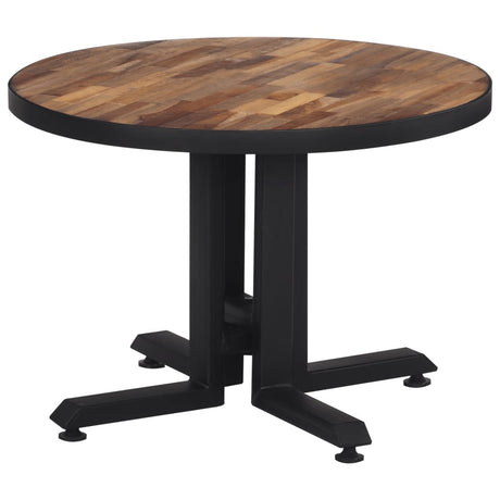 Vidaxl salontafel rond ø55x40 cm massief gerecycled teakhout