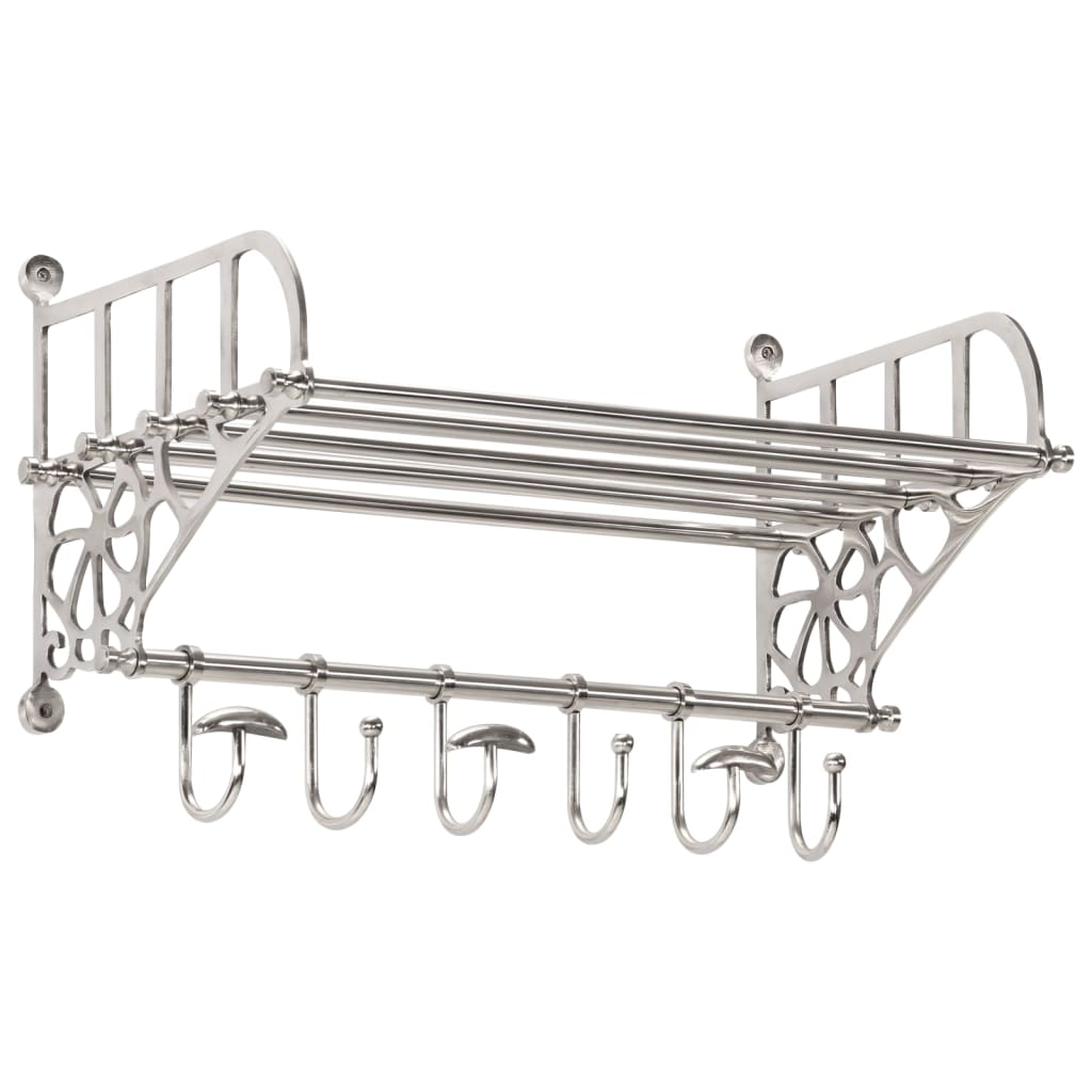 VidaXL Gepäckträger mit Kleiderbügeln zur Wandmontage aus Aluminium