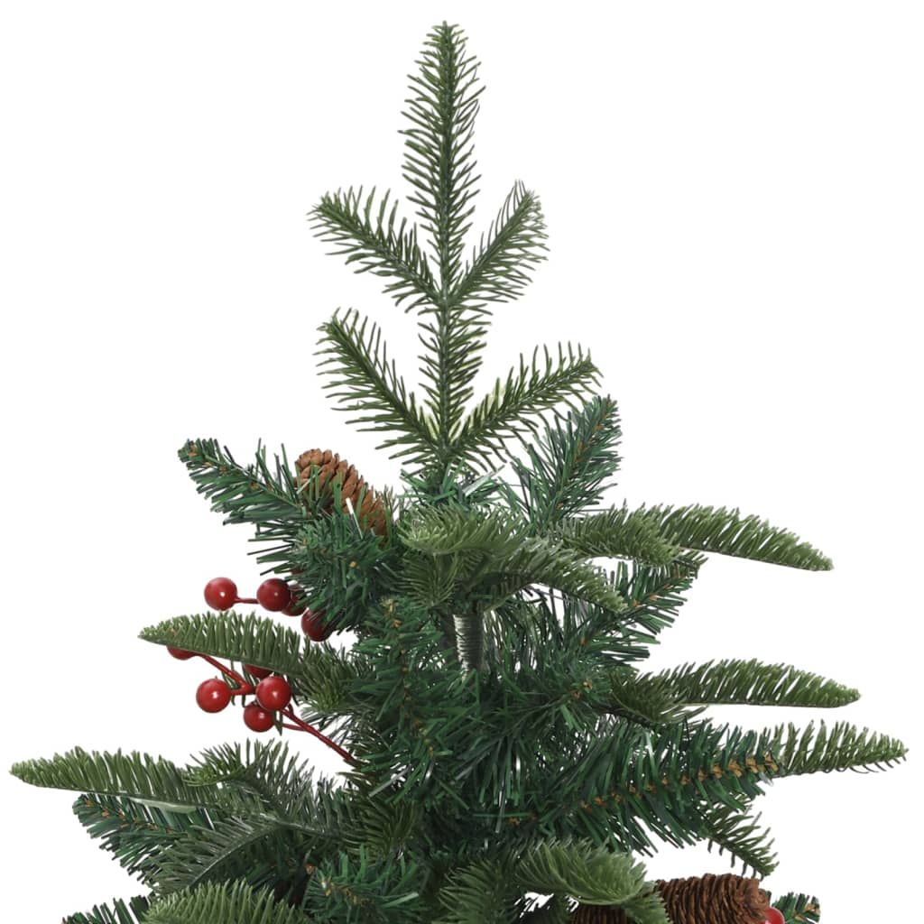 Vidaxl künstlicher Weihnachtsbaum mit Scharnieren, Tannenzapfen und Beeren, 150 cm
