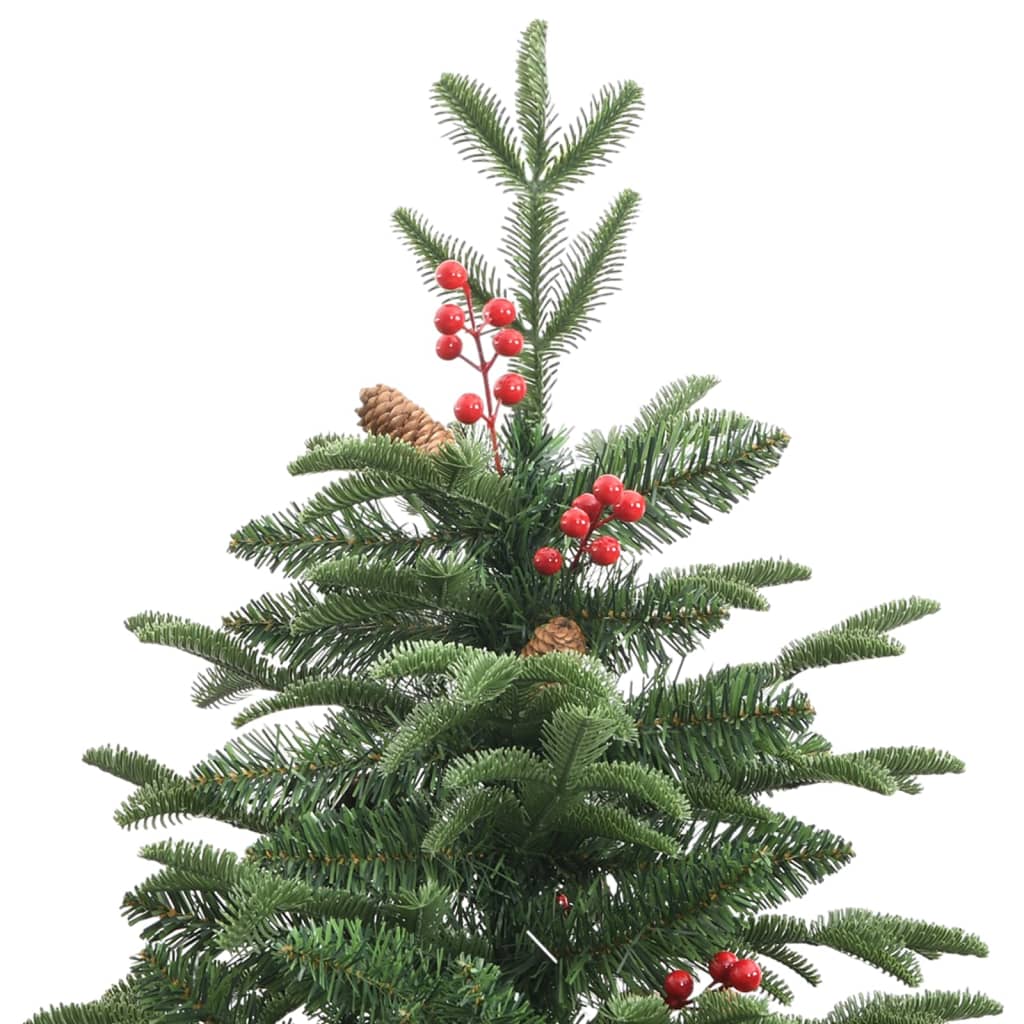 Künstlicher Weihnachtsbaum von Vidaxl mit Scharnieren, Tannenzapfen und Beeren, 180 cm