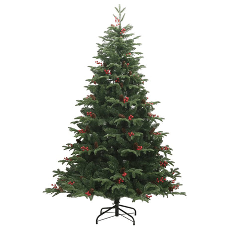 Vidaxl künstlicher Weihnachtsbaum mit Scharnieren, Tannenzapfen und Beeren, 240 cm