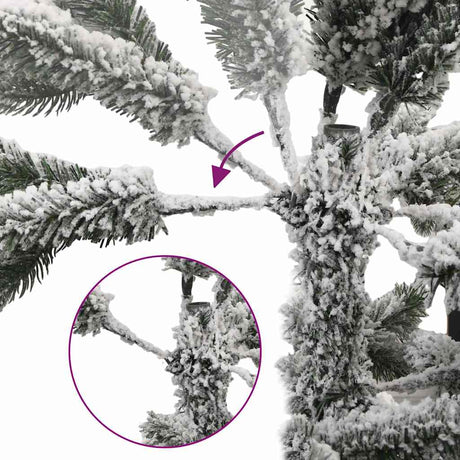 Vidaxl kunstkerstboom met scharnieren en sneeuw 210 cm