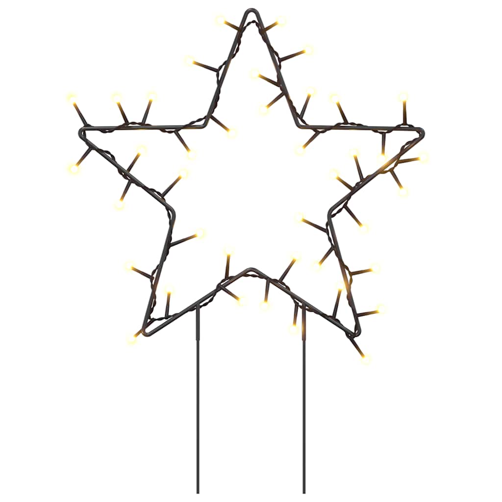 VidaXL Weihnachtsbeleuchtung Stern 3 Stk. mit Erdspießen 50 LEDs 29 cm