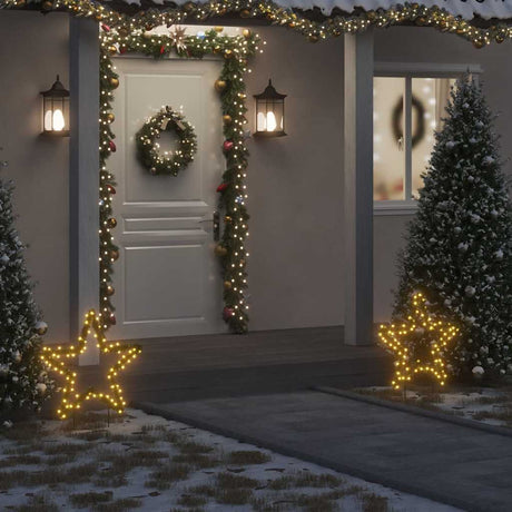 VidaXL Weihnachtsbeleuchtungsstern mit Erdspießen 80 LEDs 60 cm