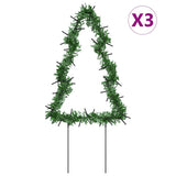 VidaXL Weihnachtsbeleuchtung Weihnachtsbaum 3 Stk. mit Erdspießen 50 LEDs 30 cm