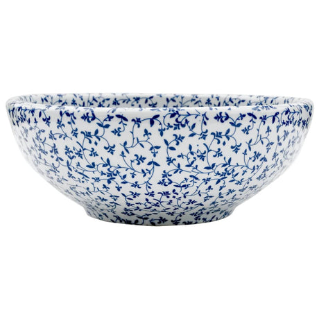 VidaXL Aufsatzwaschbecken rund Φ41x14 cm aus Keramik weiß und blau